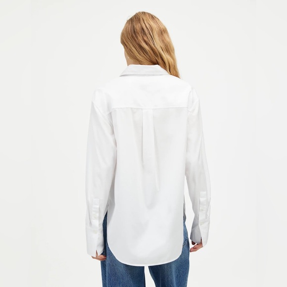 NWT Madewell Tuxedo Button-Up Shirt in Poplin in Eyelit White - Picture 4 of 13